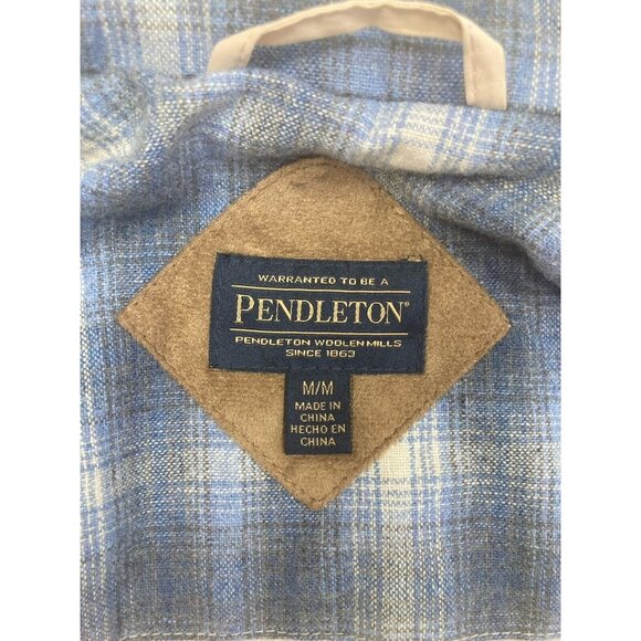 *PENDLETON Jacket Womens Medium Sherpa Fleece Full Zip Plaid Lining Fuzzy Coat - Picture 4 of 8